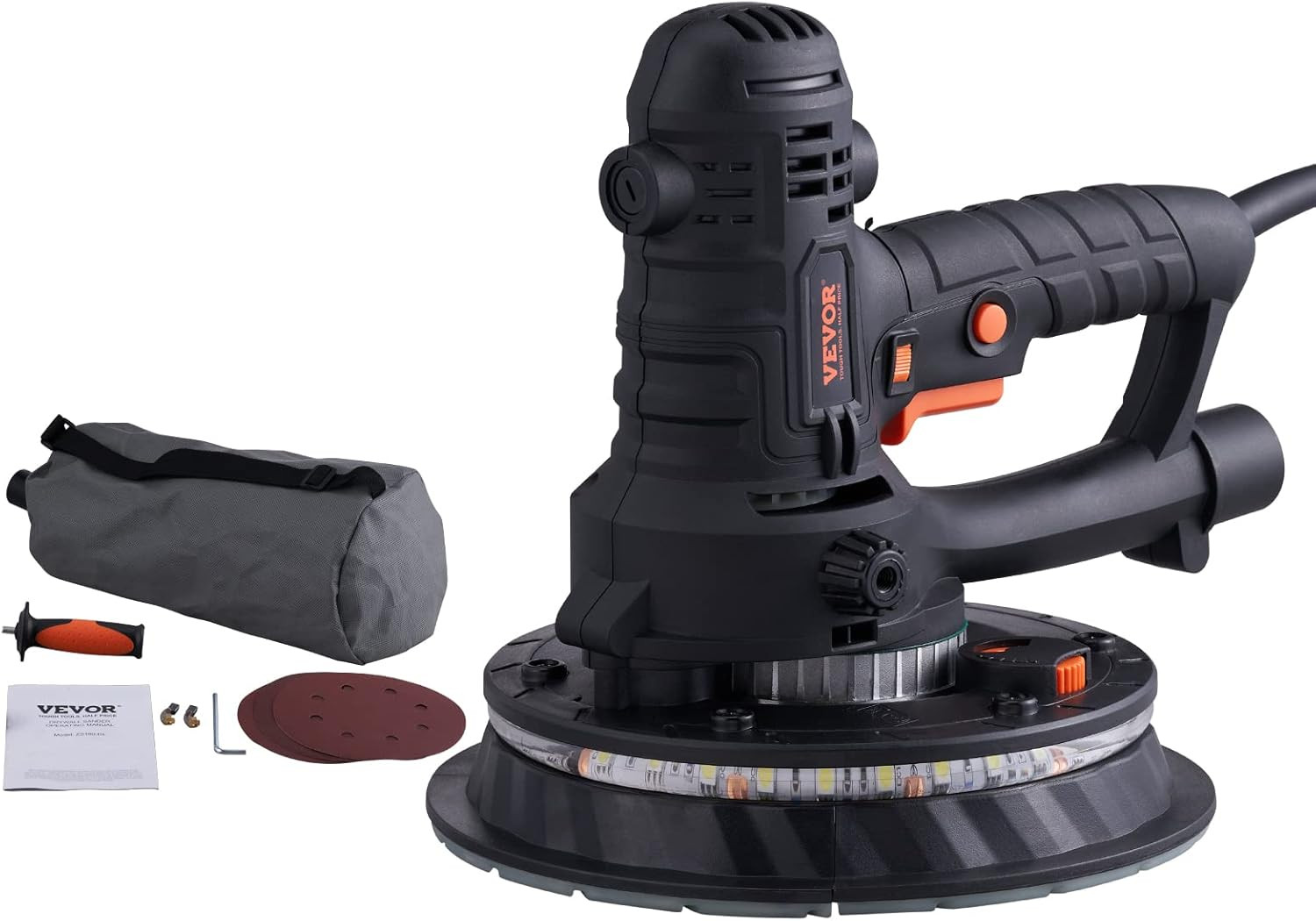 Drywall Sander, 800W Electric Sander with 12 Sanding Discs, Variable Speed 1200-