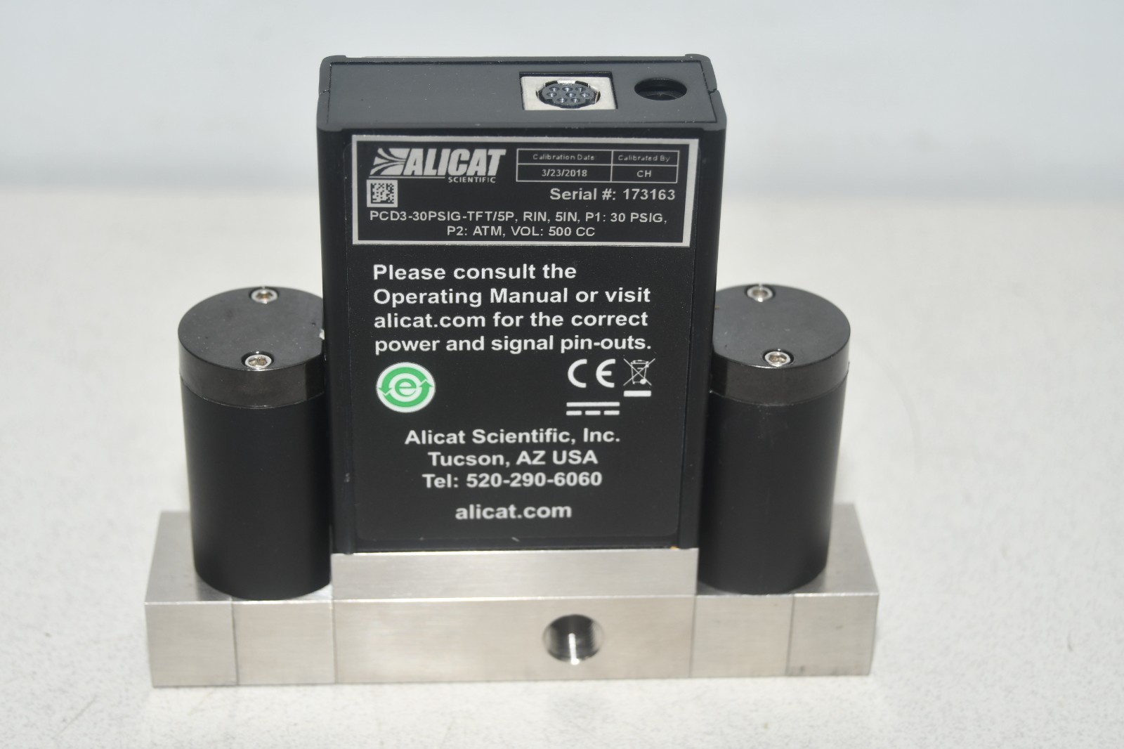 ^ Alicat PCD3-30PSIG-TFT/5P RIN 500CC Flow Controller #X8324