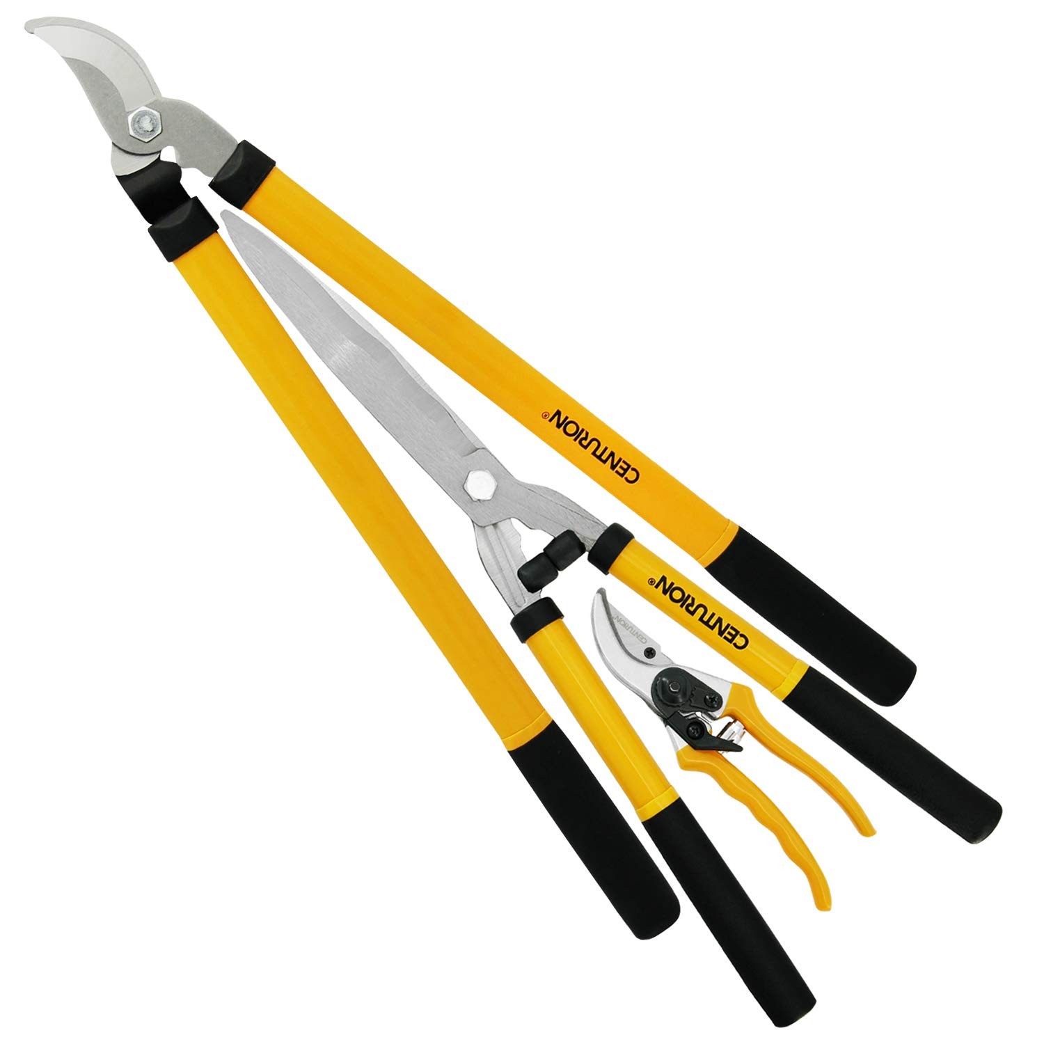 Centurion 1222 3-Piece Lopper, Hedge Shear & Pruner Combo Set, Heavy Yellow