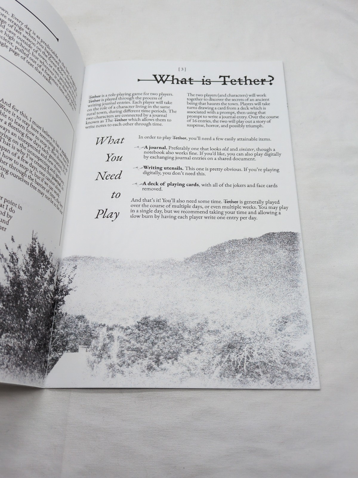 Tether A Role-Playing Game For Two Adam Baffoni Booklet