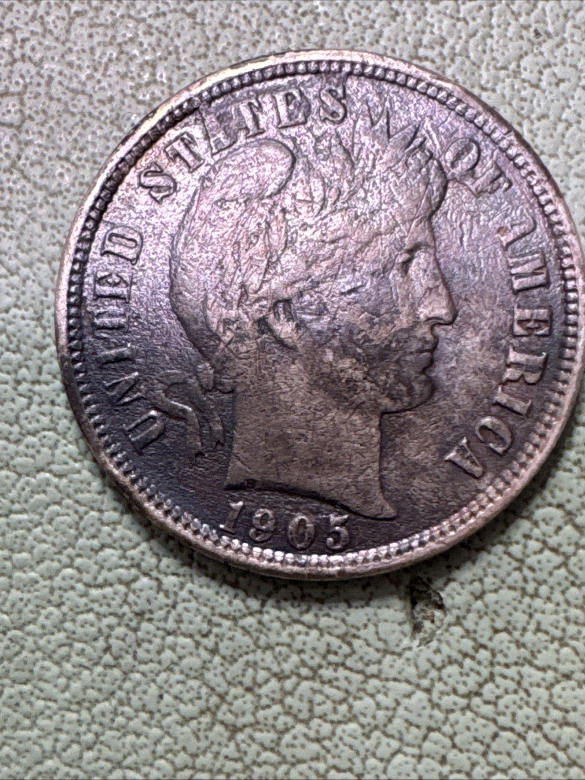 1905 S Barber Dime 10c Nice Original Toned