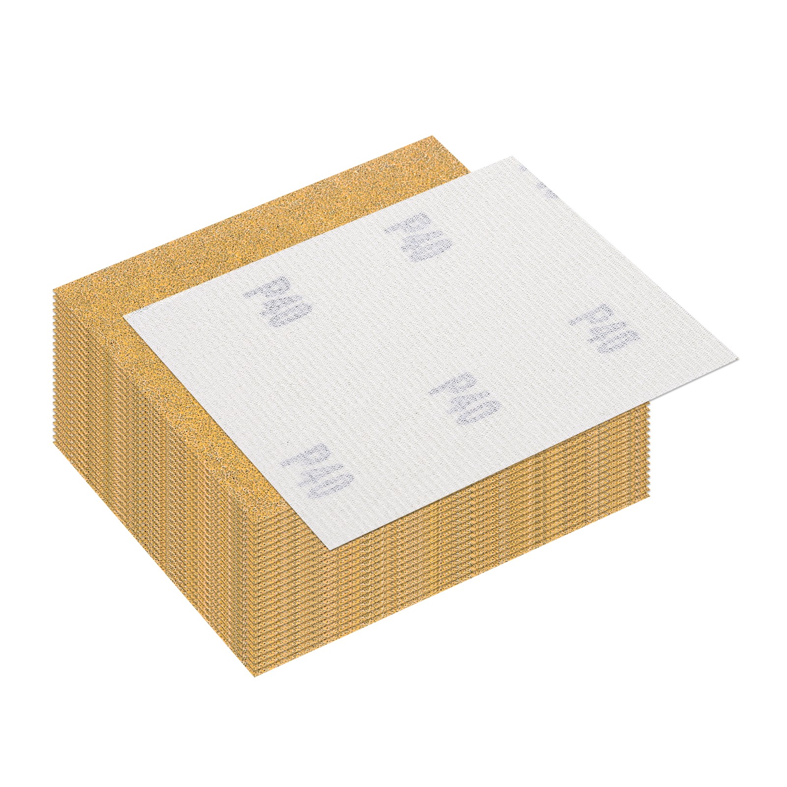 25 Pcs 40 Grit Dry Sandpapers, 4.5 x 5.5 Inch Sand Papers, Gold