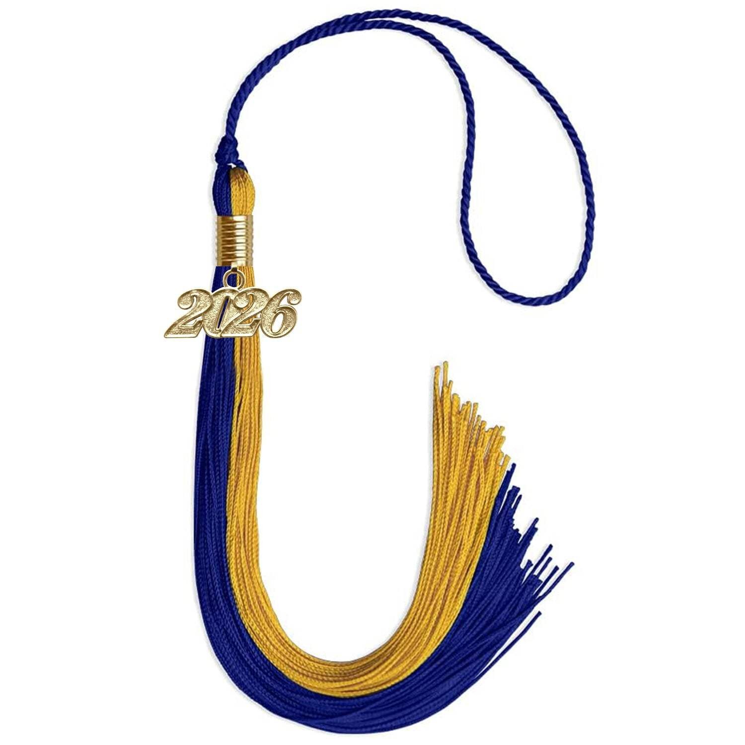 Endea Graduation Royal Blue/Bright Gold Tassel With Gold Date Drop