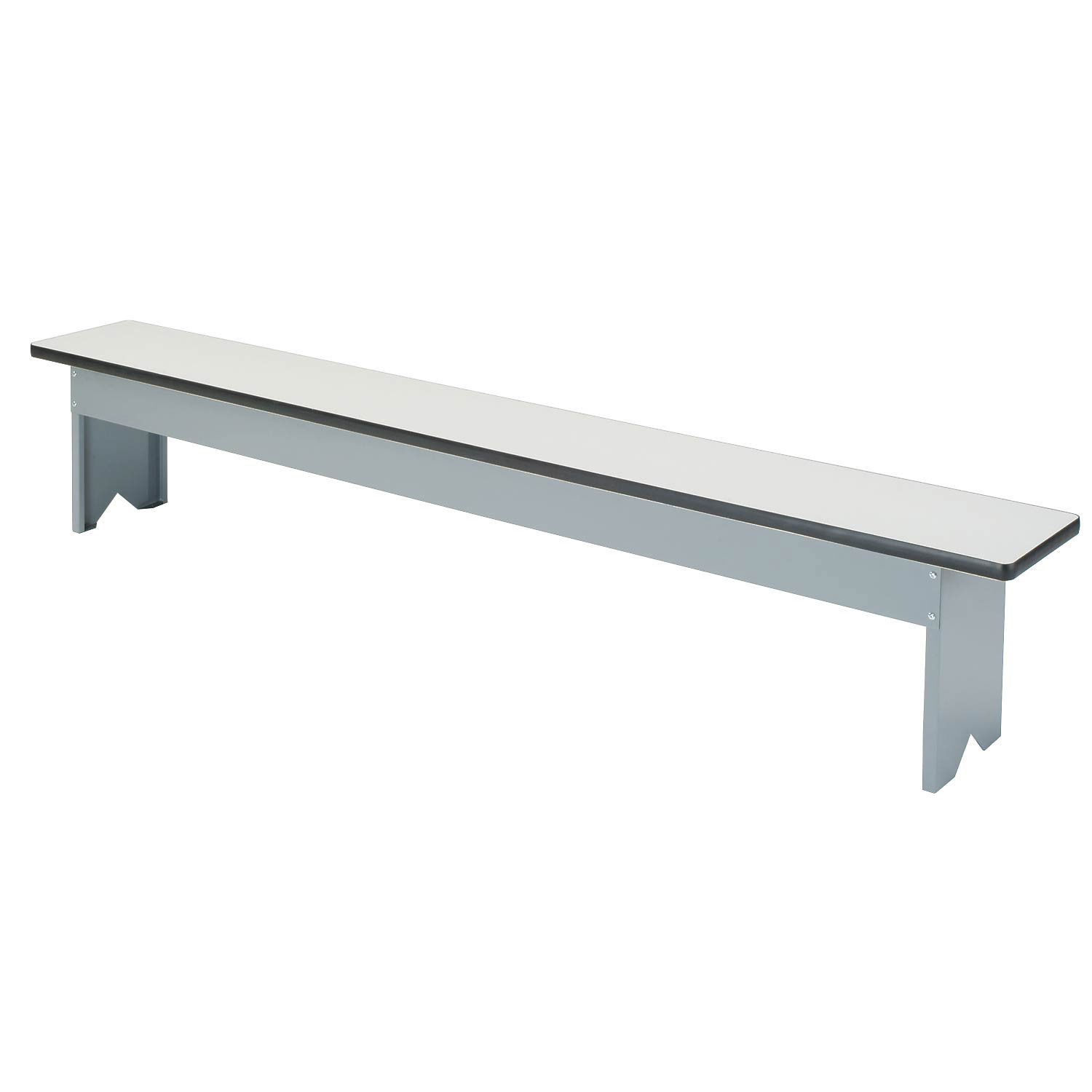 Free Standing Locker Bench Plastic Laminate Top w/Steel Pedestals 72"W x 12"W x