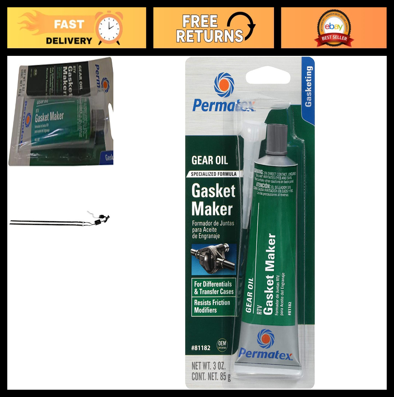 3 oz Gear Oil RTV Gasket Maker - High-Performance Sealant for Automotive Repairs