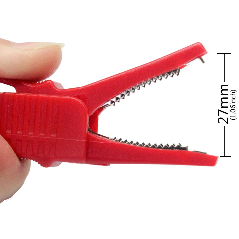 Two pairs Black/Red large crocodile clips Safety alligator clip 27262 USA Ship