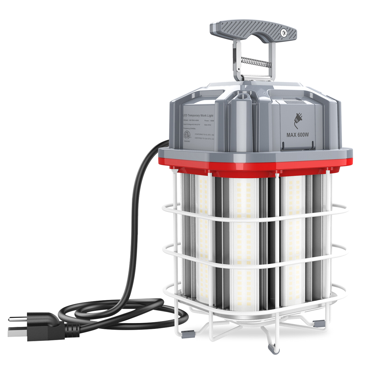 80W Linkable LED Temporary Work Light Building Construction Workshop Portable