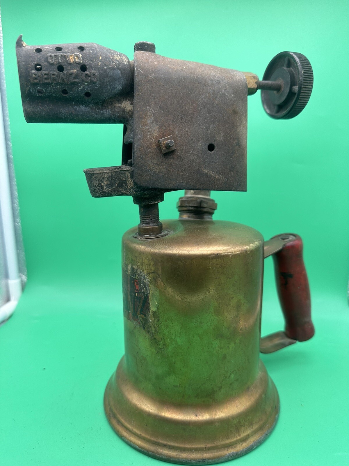 Vintage Otto Bernz Co Brass Gasoline Blow Torch Welding Tool