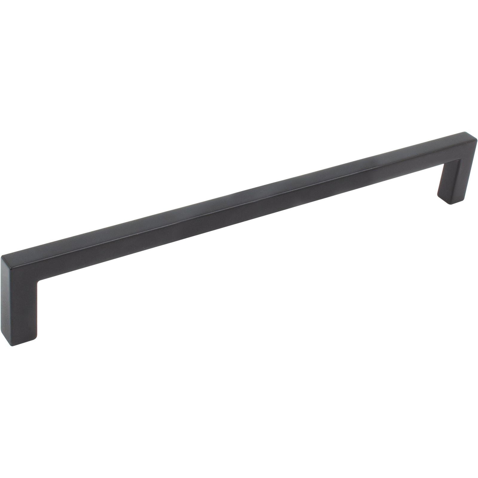 Contemporary Square Cabinet Pull, 256 Millimeters, Zinc Base Material, Matte Bla