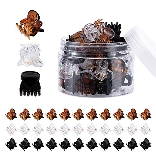 36 Pcs Durable Mini Hair Claw Clips, Great for Design Kids Black+Clear+Brown