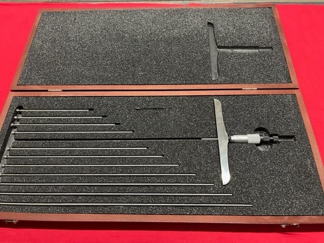 Starrett 445DZ-12RL Depth Micrometer Gage, Ratchet Thimble, 0-12" Range IN STOCK