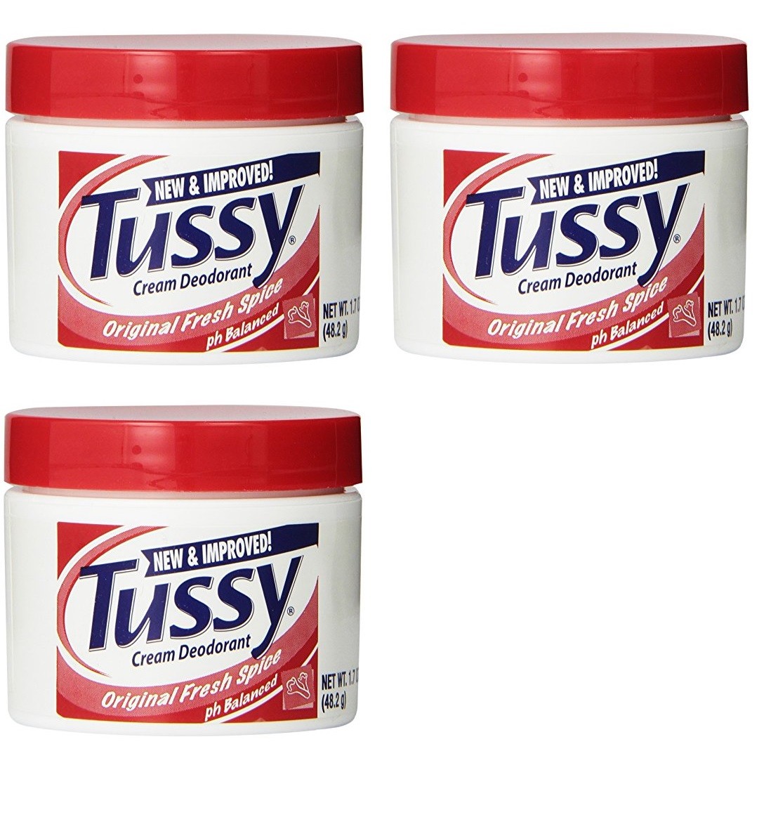 Tussy Deodorant Cream, Original - 1.7 Oz (3 Pk) + Eyebrow Trimmer