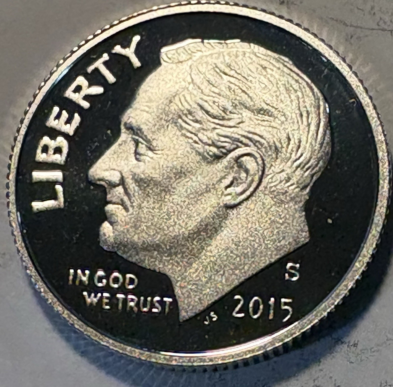 2015 S SILVER PROOF ROOSEVELT DIME 10C 90% SILVER DEEP CAMEO 0.900 .9 FINE