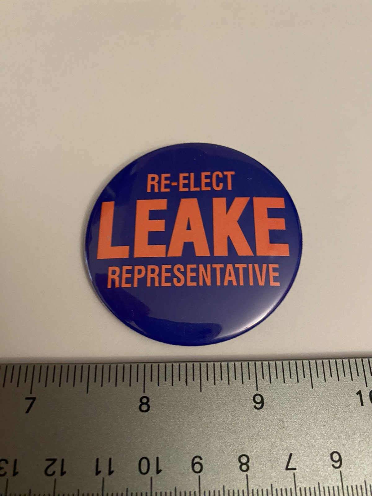 Re-Elect Leake Representative Missouri Pin Back Button P148