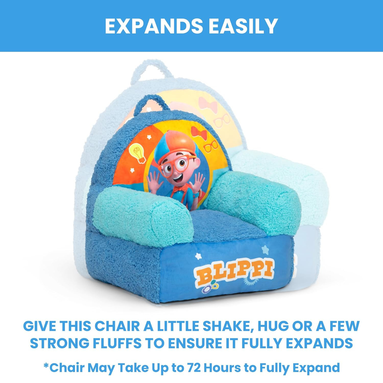 - Blippi Cozee Buddy Kids Chair, Blue