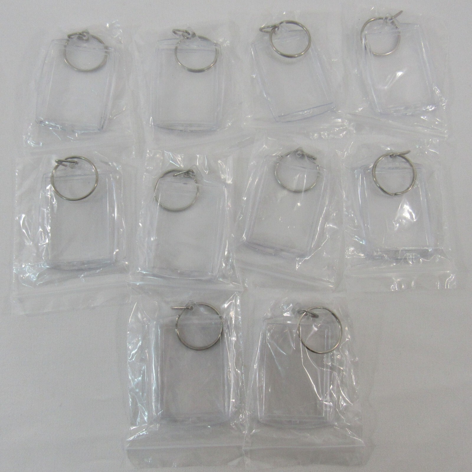 Qty. 10 Keychain Clear Acrylic Blank Rectangle Keyring Photo Picture