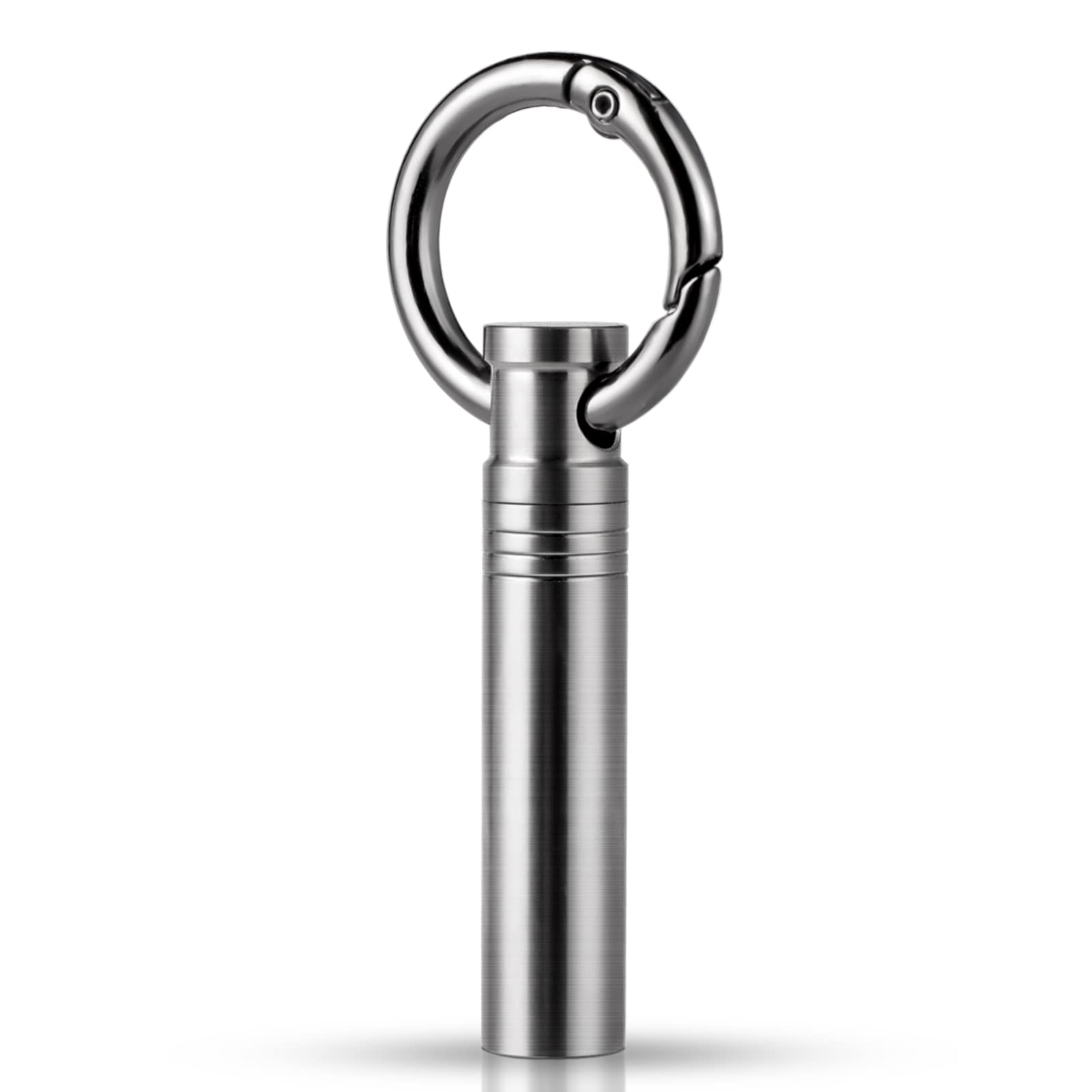 Small Keychain Pill Holder ，Titanium Metal Travel Pill Case Portable Pill Org...