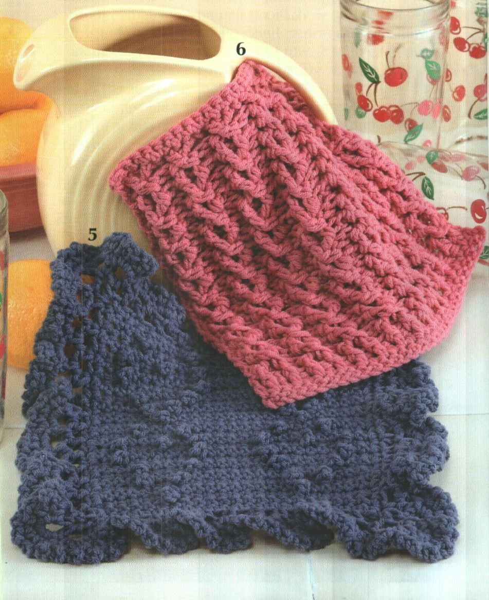ALL WASHED UP 9 DISHCLOTHS KITCHEN DECOR DIGEST SIZE CROCHET PATTERN BOOK
