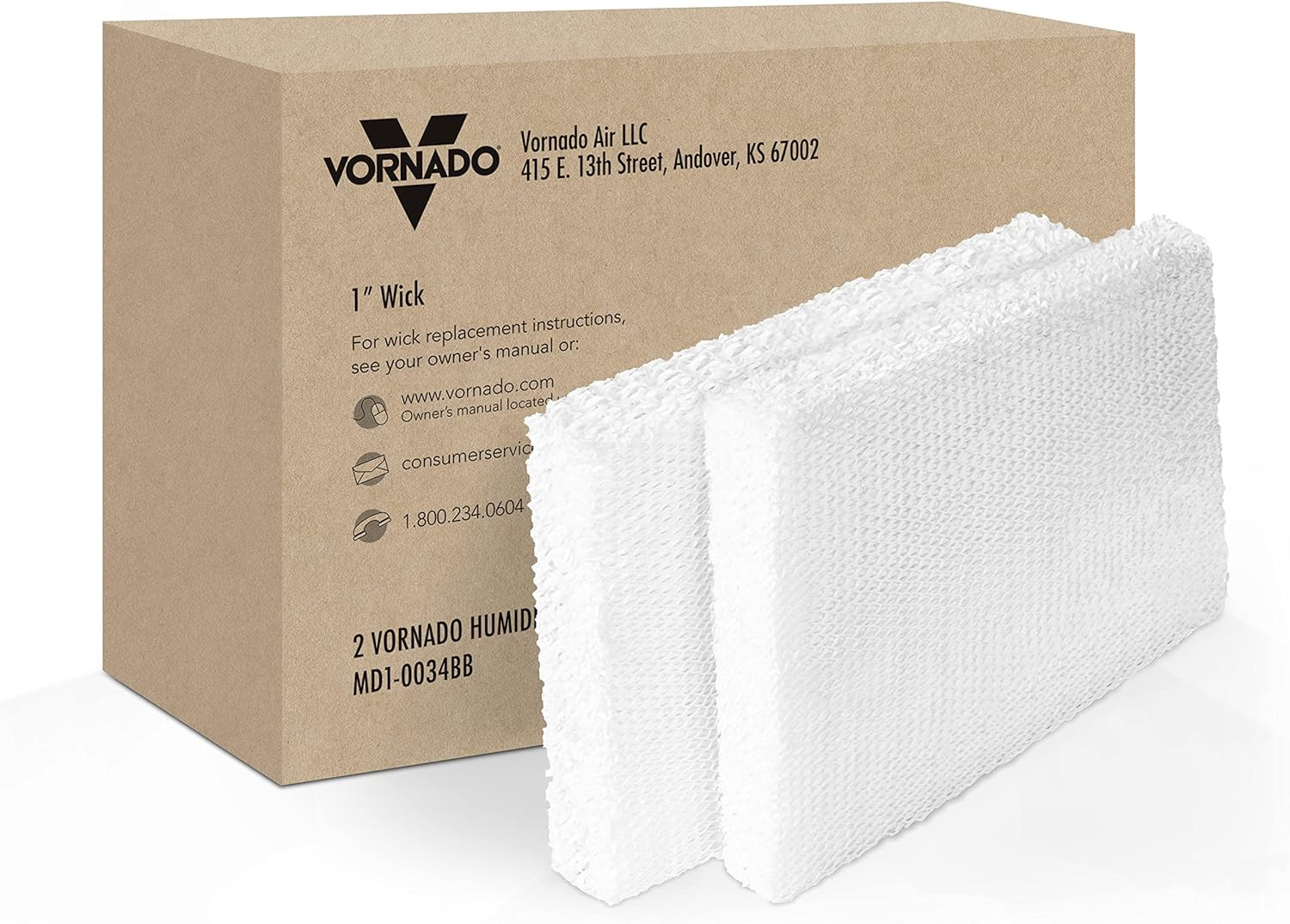 MD1-0034 Replacement Humidifier Wick (2-Pack), 1-Inch Thick, Replace at Recommen
