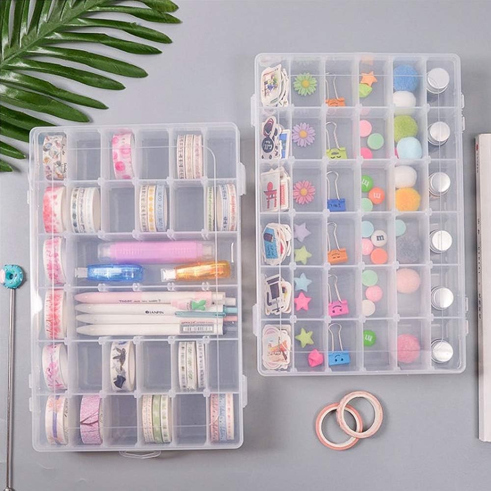 36-Compartment Clear Plastic Organizer Box - Adjustable Tackle & Jewelry Storage