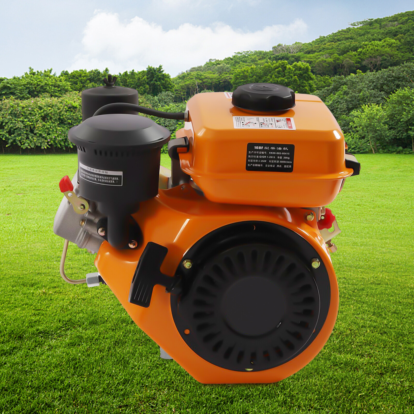 Diesel Engine Hand Recoil Single Cylinder For Small Agricultural Machinery 196CC