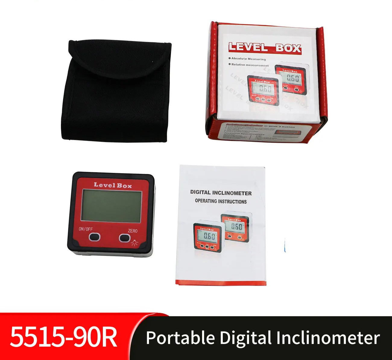 Digital Angle Finder Inclinometer Protractor Level Box Magnetic Base Gauge