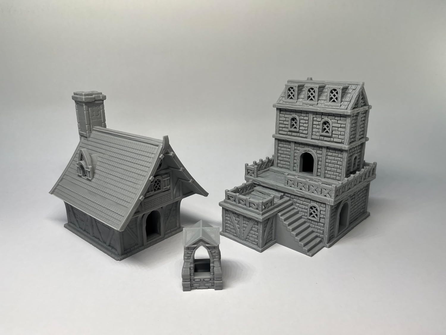 Medieval Miniature Building Terrain Set Compatible with Tabletop RPG War Games