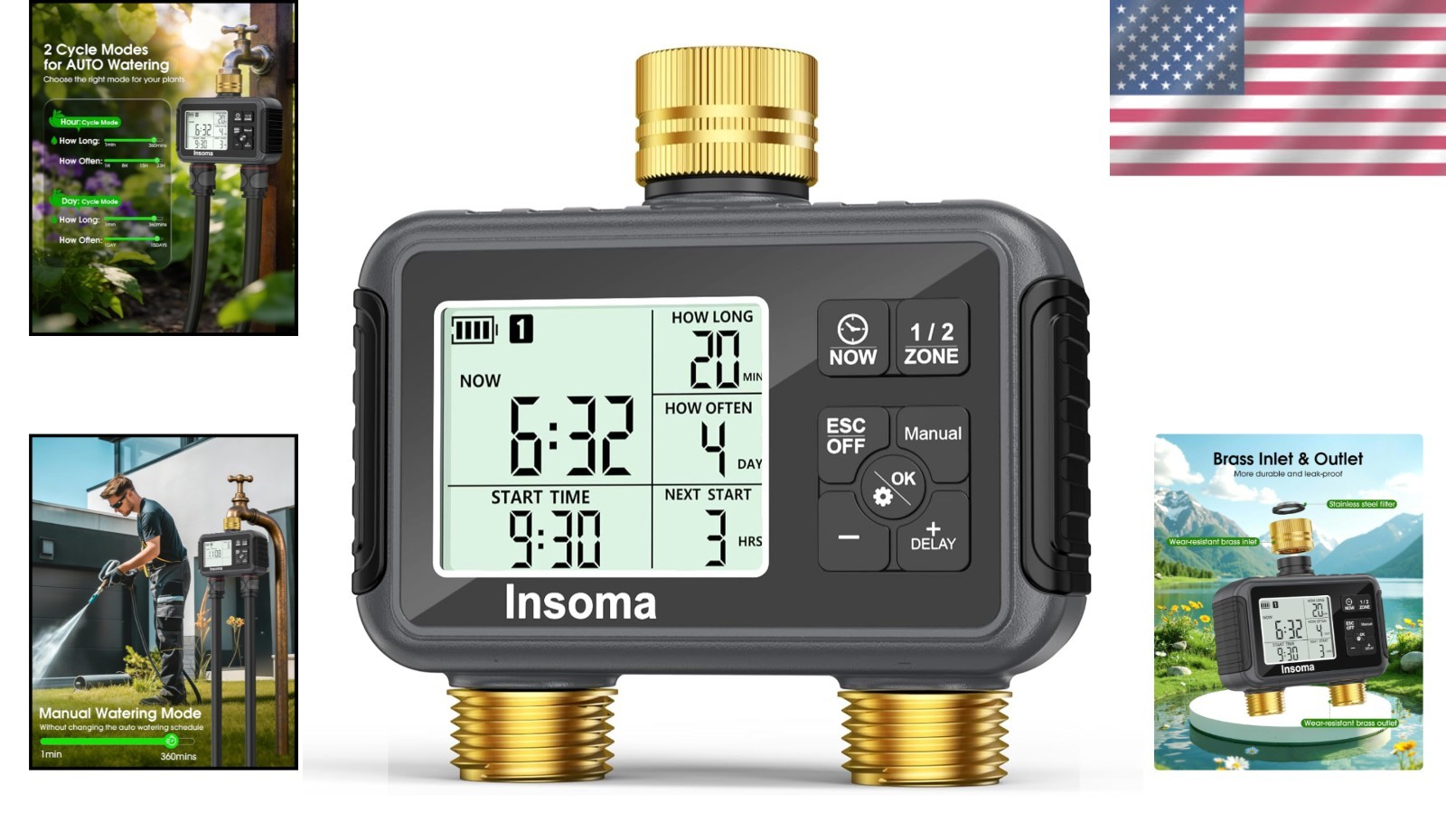 Smart 2-Zone Waterproof Hose Timer with LCD for Efficient Garden Irrigation
