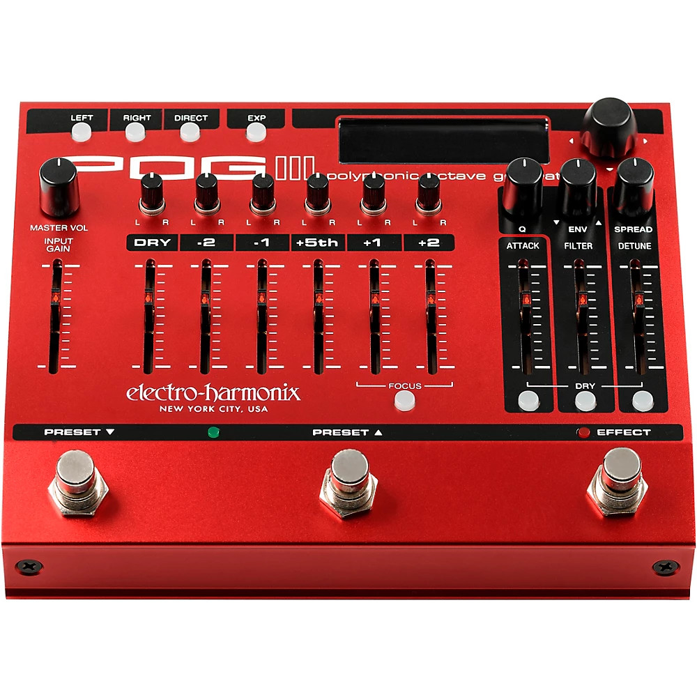 ElectroHarmonix POG3 Poly Octave Generator Effects Pedal Red