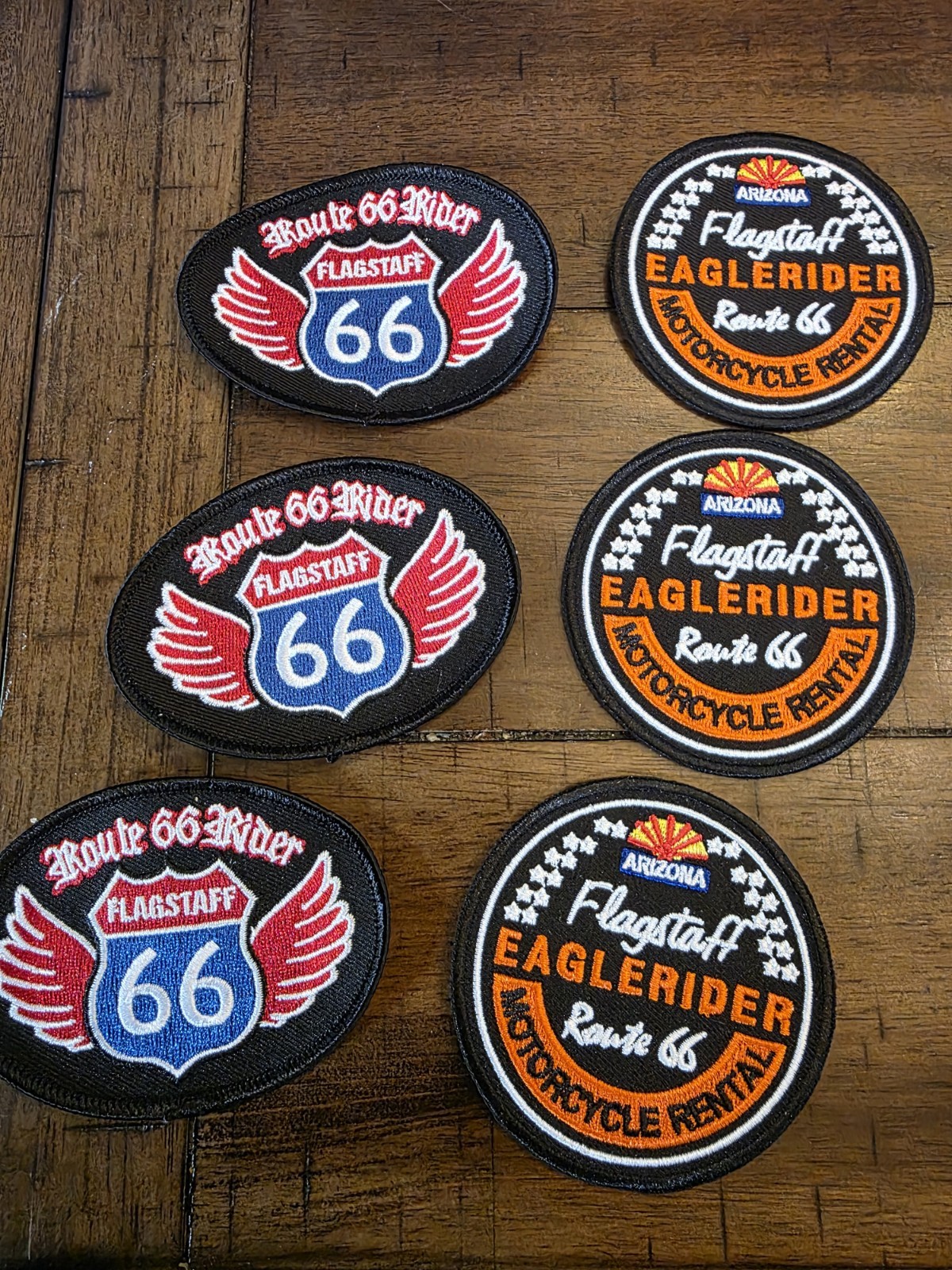 6 Flagstaff Arizona Route 66 Eaglerider Motorcycle Patches New Stock