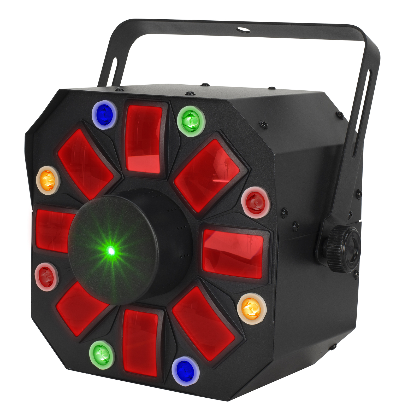 Eliminator Furious Three RG LED DMX Moonflower/Laser Effect Light+Cables+Clamp