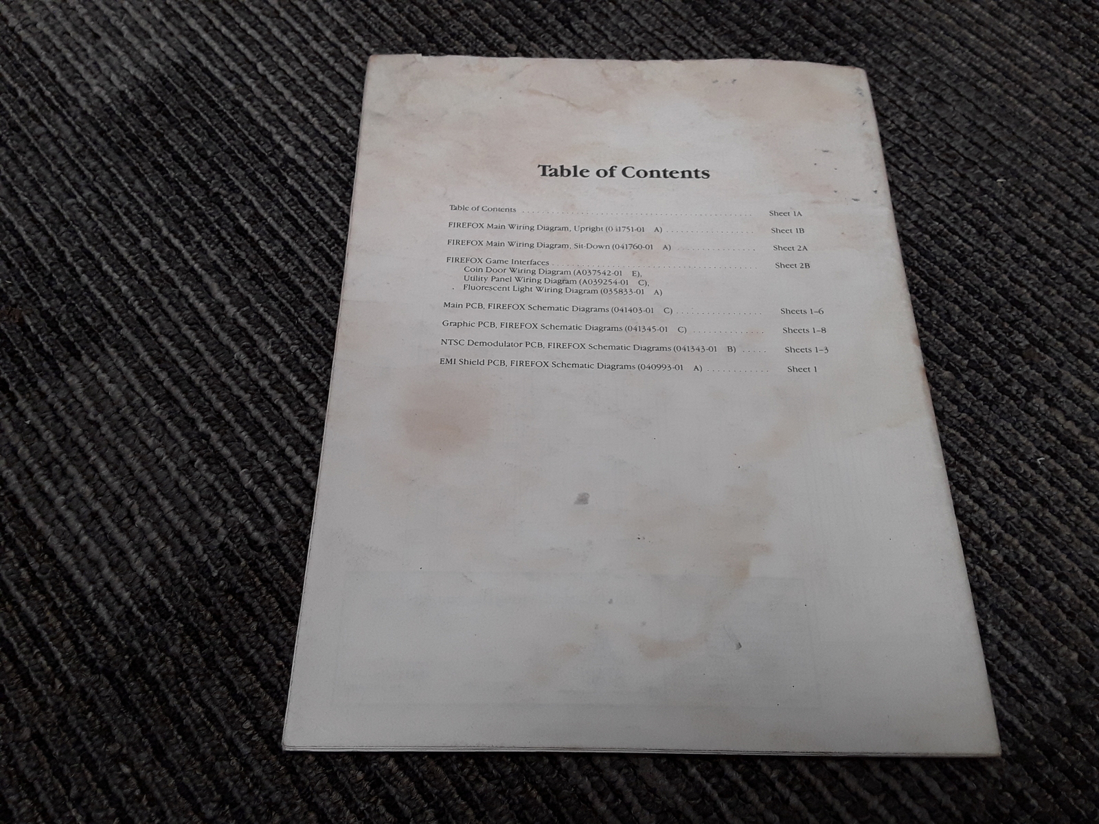 Firefox by Atari Schematic Package Operators Manual