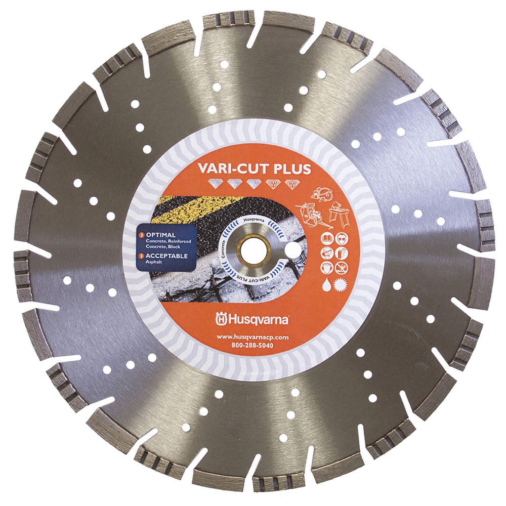 HUSQVARNA Vari-Cut S65 18 DiamondSawBlade,Diam:18",Thick:0.13" 53DT44