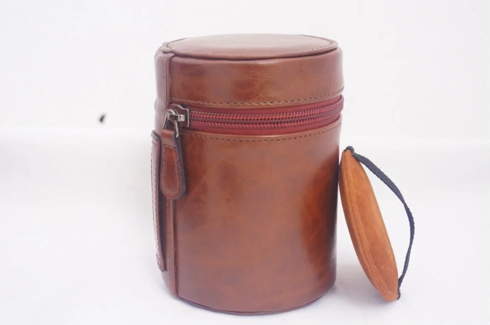 Camera Lens Pouch Case DSLR Water Resistant Set Protector Storage Bag Coffee