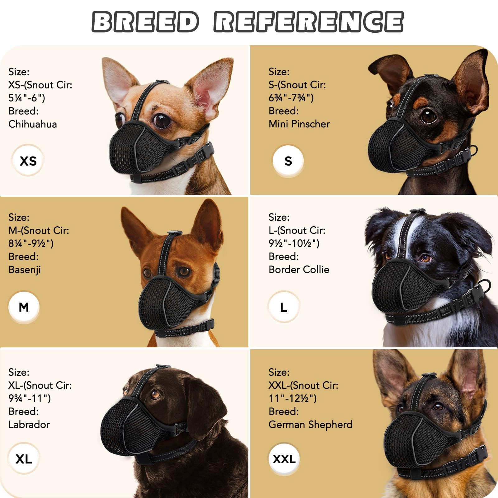 Dog Muzzle,Soft Nylon Muzzles Anti Biting Barking Chewing,Breathable Reflecti...