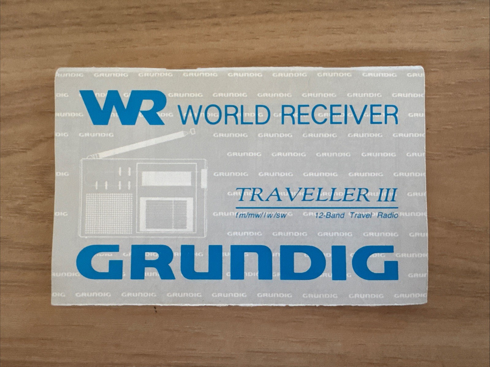 Grundig WR World Receiver Traveller III Radio Owner’s Manual Original
