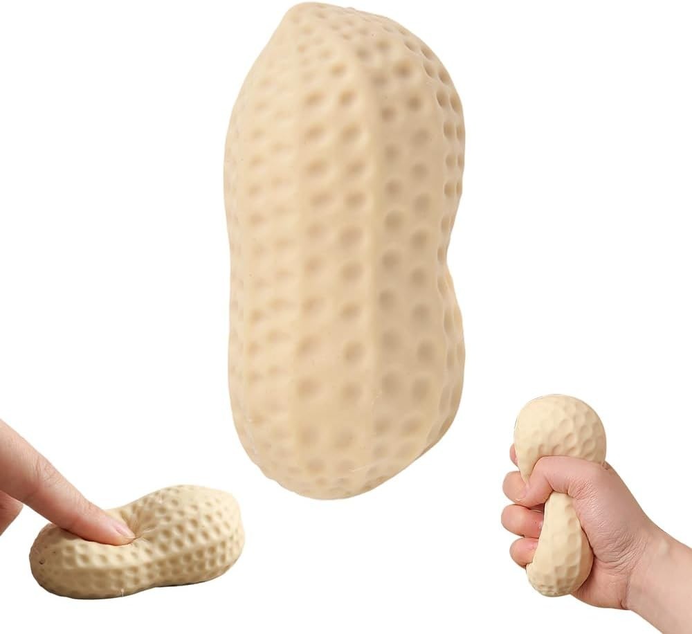 Peanut Shape Stress Relief Ball Soft Squeeze Fidget, TPR Anxiety Relief Hand