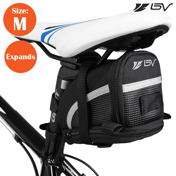 BV Bike Rear Saddle Bag Expandable Bicycle Under Seat Bag Storage Tail Pouch 1L