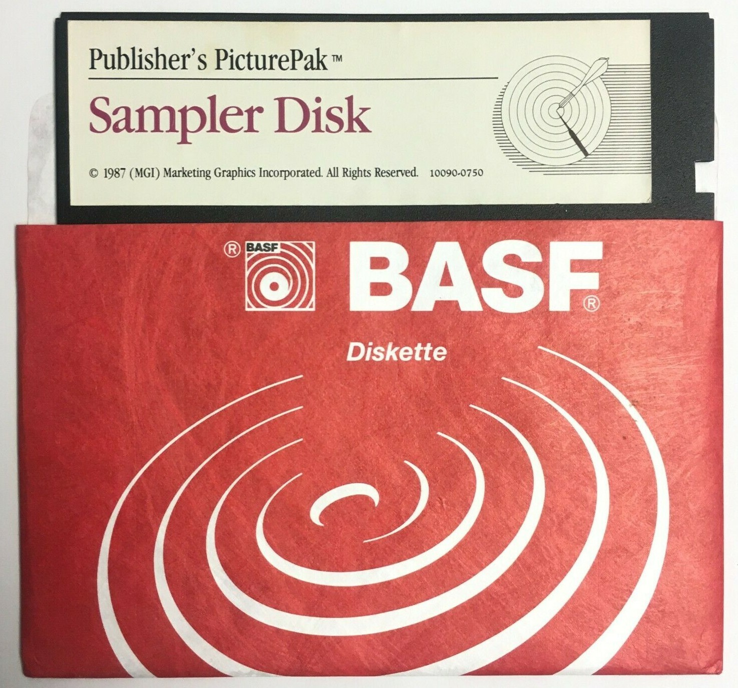 1987 PC MS-DOS Publisher's PicturePak Sampler 5.25 1/4" Floppy Software Diskette