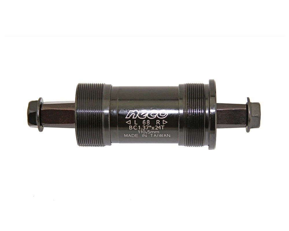 NECO Bicycle Bike Bottom Bracket Cartridge Square Set 68mm 110.5mm Black.