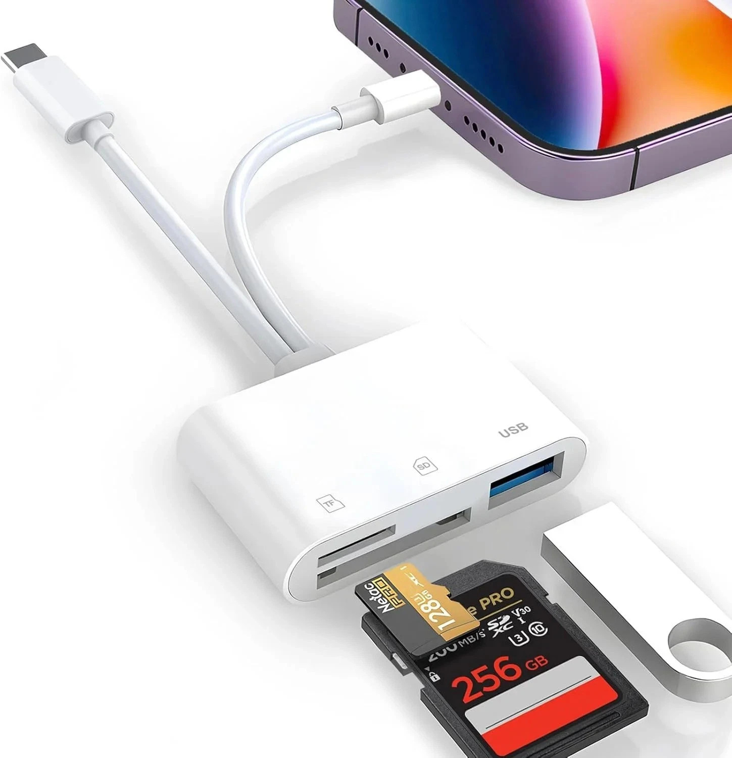 5-in-1 Memory Card Reader for iPhone iPad USB 3.0 OTG Adapter for SD/TF