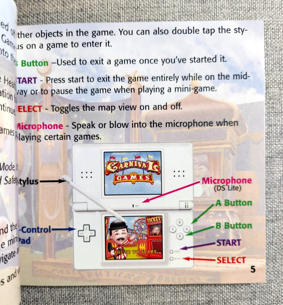 Carnival Games Instruction Manual Only - Nintendo DS