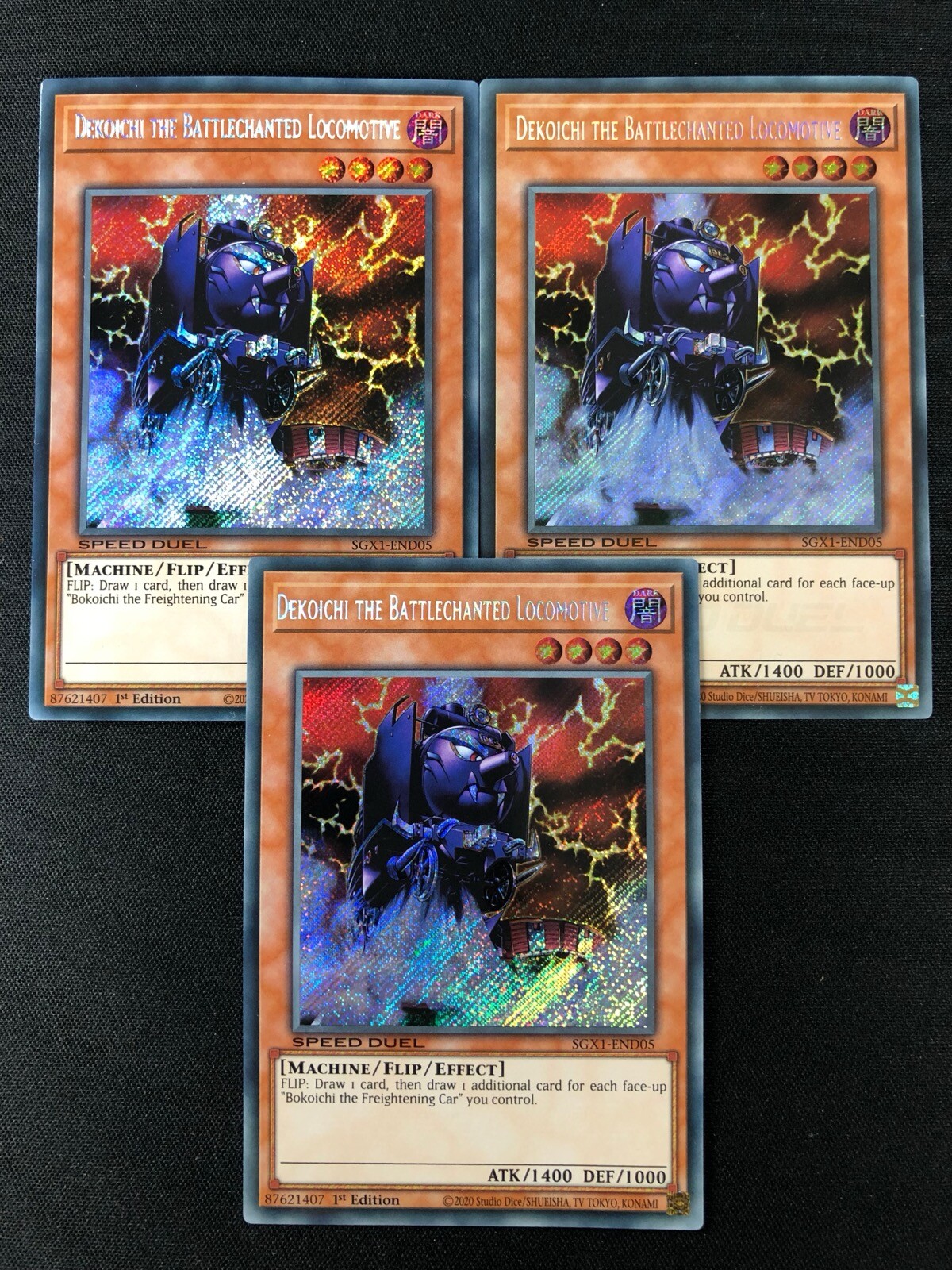 YUGIOH DEKOICHI THE BATTLECHANTED LOCOMOTIVE SECRET! X3 1ST SGX1-END05 (NM)