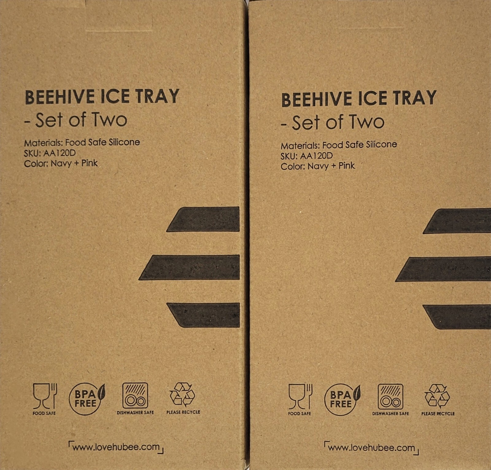 Lot Of 2: Hubee Food Safe Silicone Beehive Ice Tray Set Of 2 Navy + Pink FreeShi