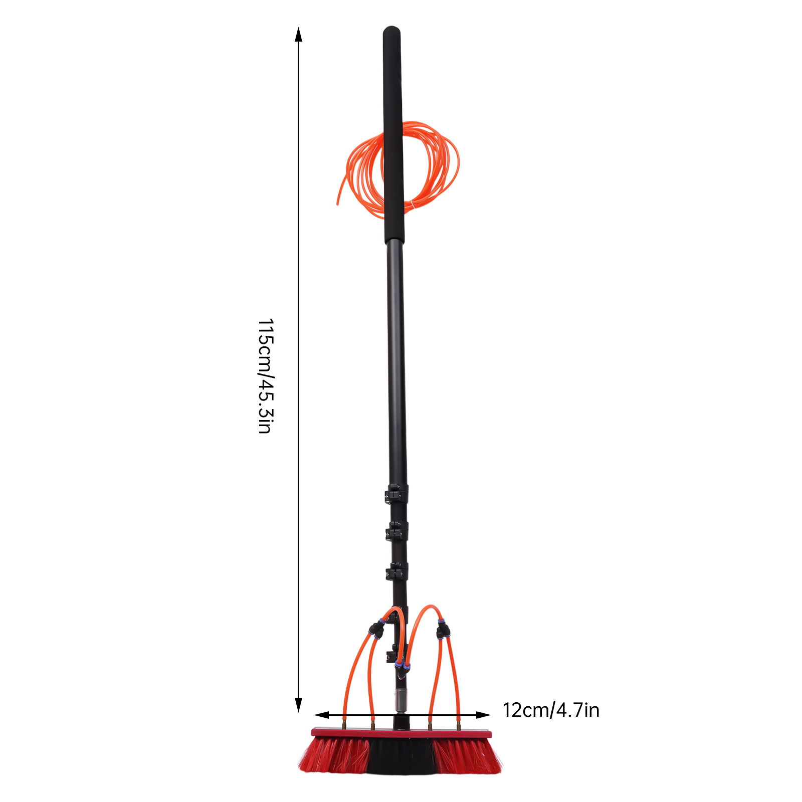 Water Fed Pole Kit 20FT Solar Panel Window Cleaning Pole 210° Rotated Brush Head