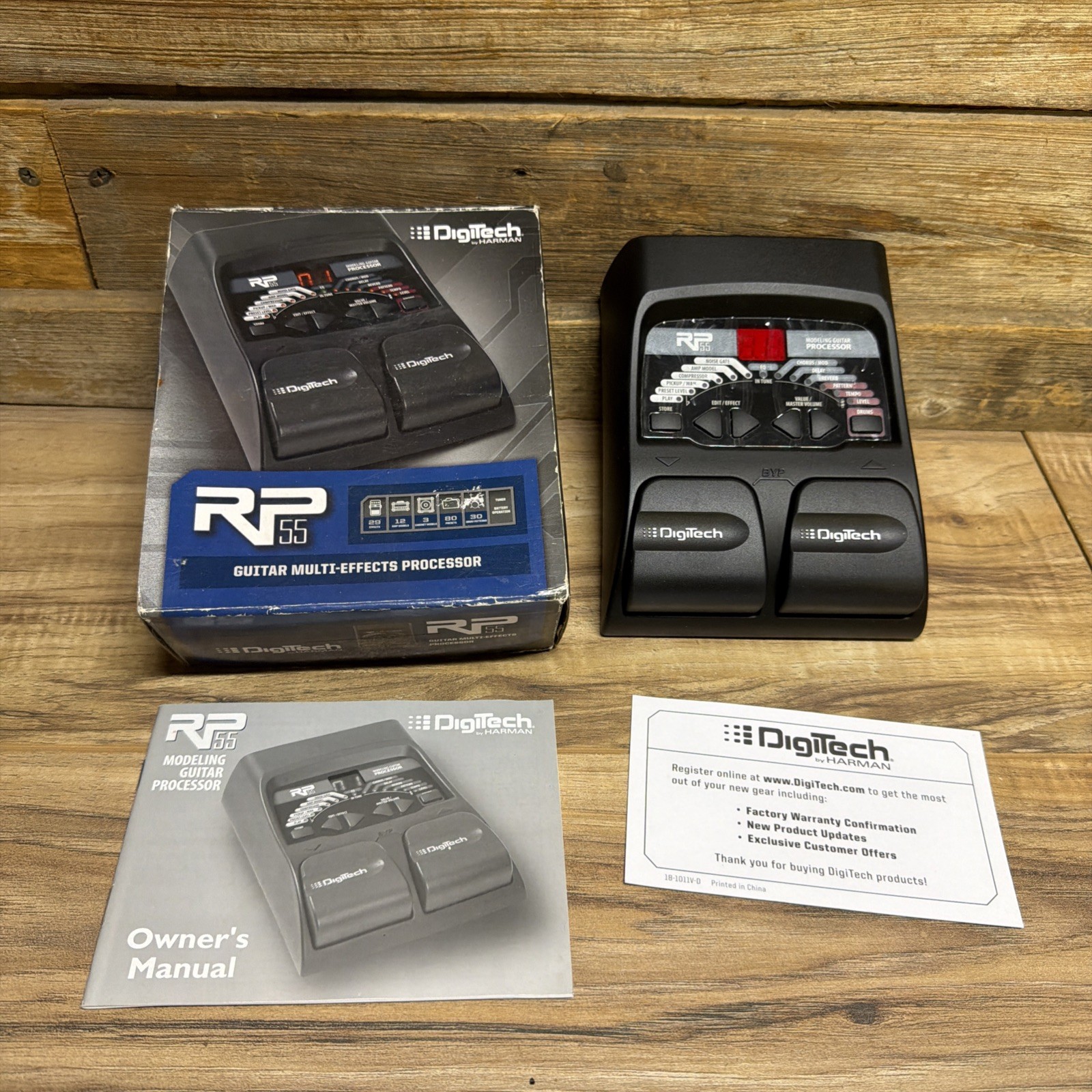 Digitech RP55 Modelling Guitar Processor. Good Multi Effects Pedal.
