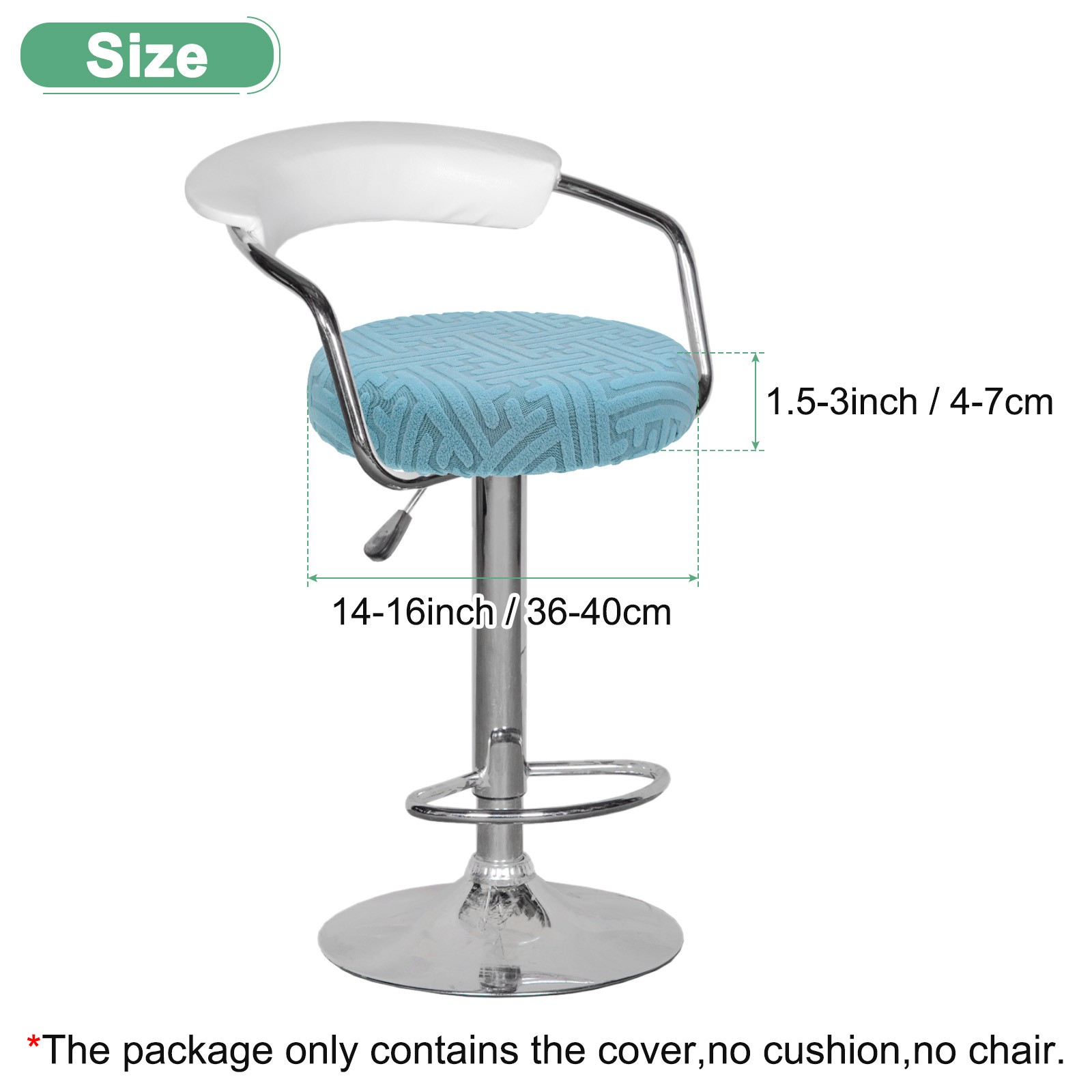 1-Pack Bar Stool Covers Round for 14-16 Inch Strip Pattern Covers [Sky Blue]