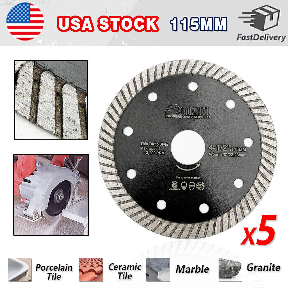 5 x 115mm Circular Saw Blade Diamond Superthin Cutting Disc 4.5 Grinder Wheel
