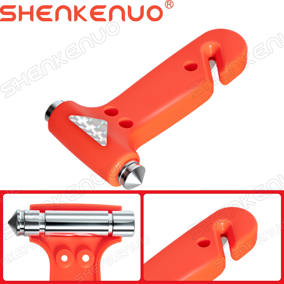 Emergency Car Escape Tool 2-in-1 Function Ultra-Hard Steel Head Window Break