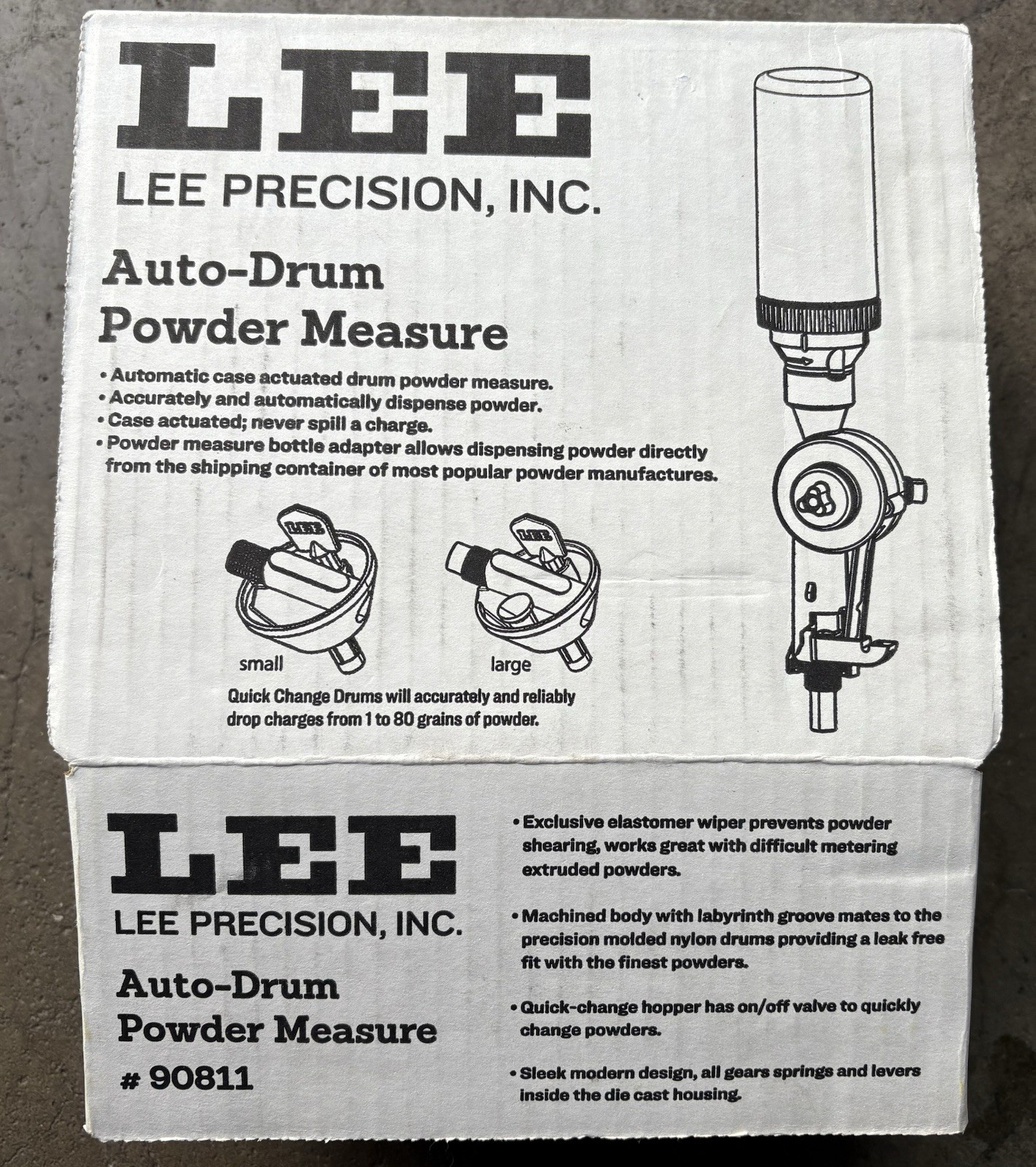 Lee Precision 90811 Auto-Drum Powder Measure NEW